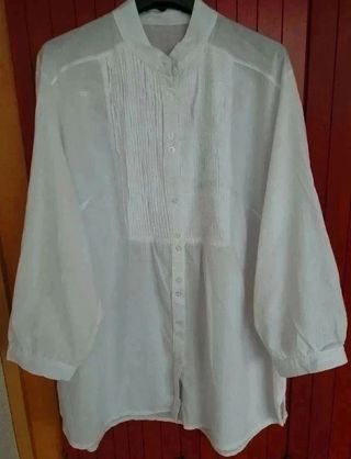 Camisa blusa Camicia bianca cotone maniche lunghe