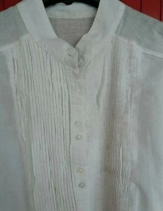 Camisa blusa Camicia bianca cotone maniche lunghe