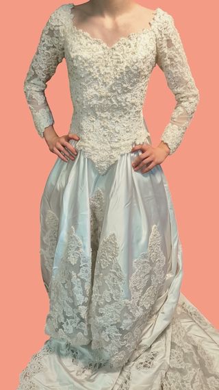Vestido novia encaje blanco