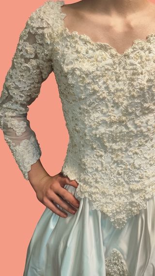 Vestido novia encaje blanco