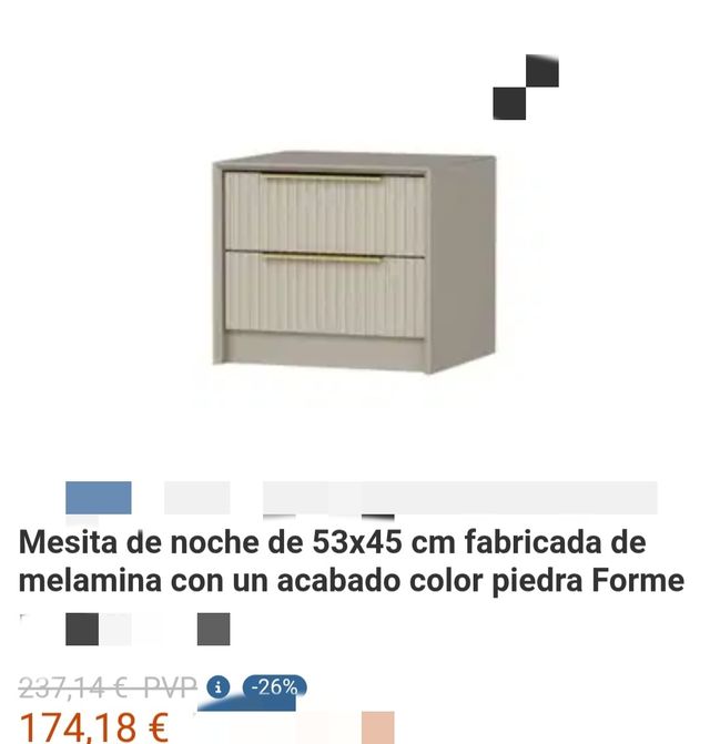 Mesita NUEVA de noche Kailua M100 beige