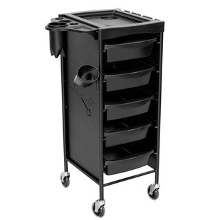 Carro peluquería Lift negro 5 cajones