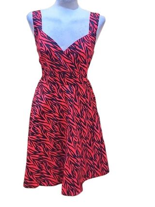 Vestido pinup rockabilly cebra rojo - talla 36