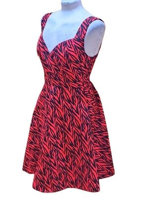 Vestido pinup rockabilly cebra rojo - talla 36