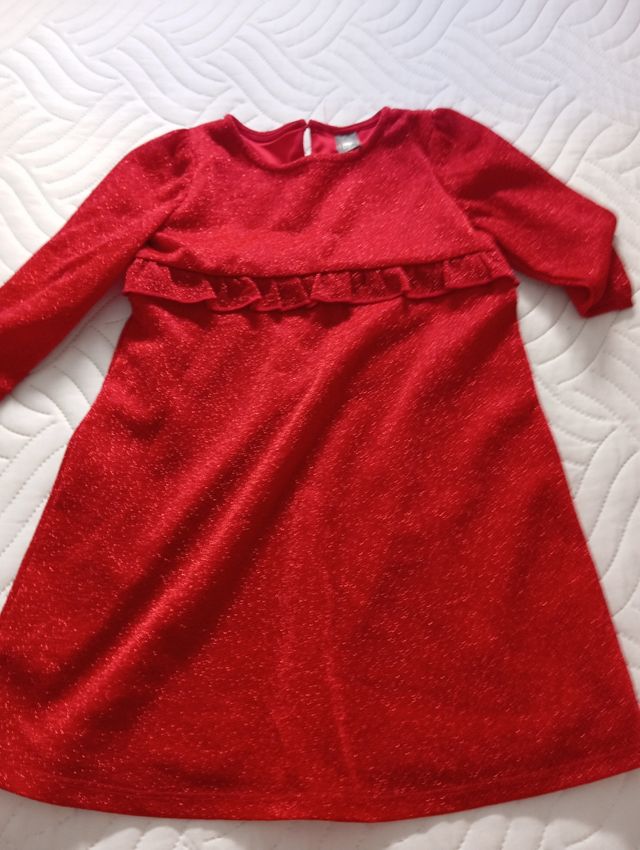 Vestido niña rojo brillante
