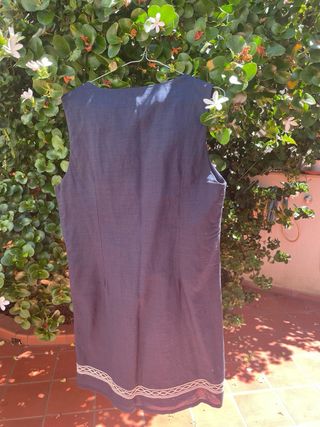 Vestito Sweet Miss blu ricamato