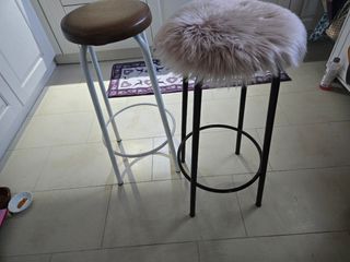 Sgabelli vintage alti in metallo