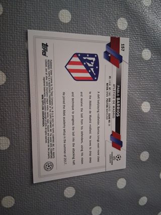 Barrios Atlético Madrid TOPPS CHAMPIONS NUMERO 15
