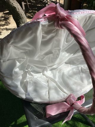 Cesta mimbre | Satin rosa