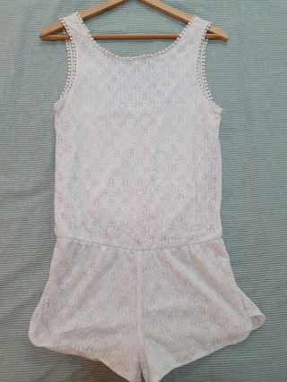 Mono encaje Zara blanco talla S