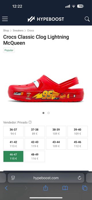 Crocs Rayo McQueen rojos