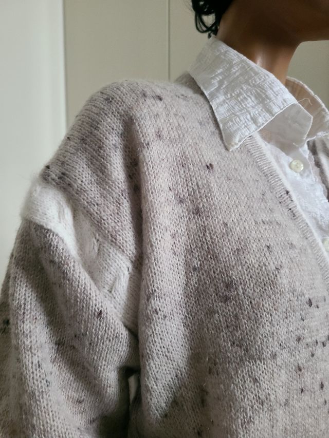 Cardigan mohair beige|lilla