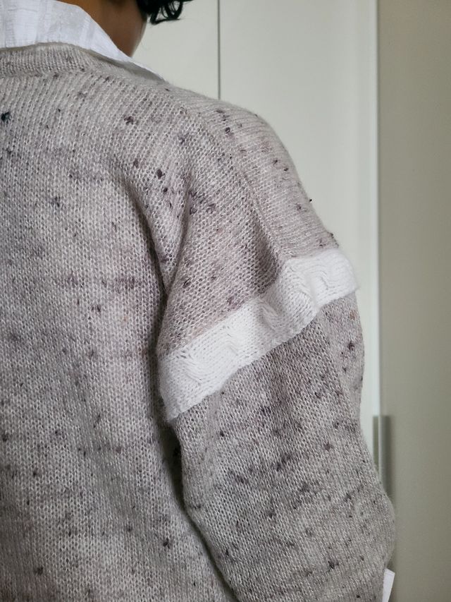 Cardigan mohair beige|lilla