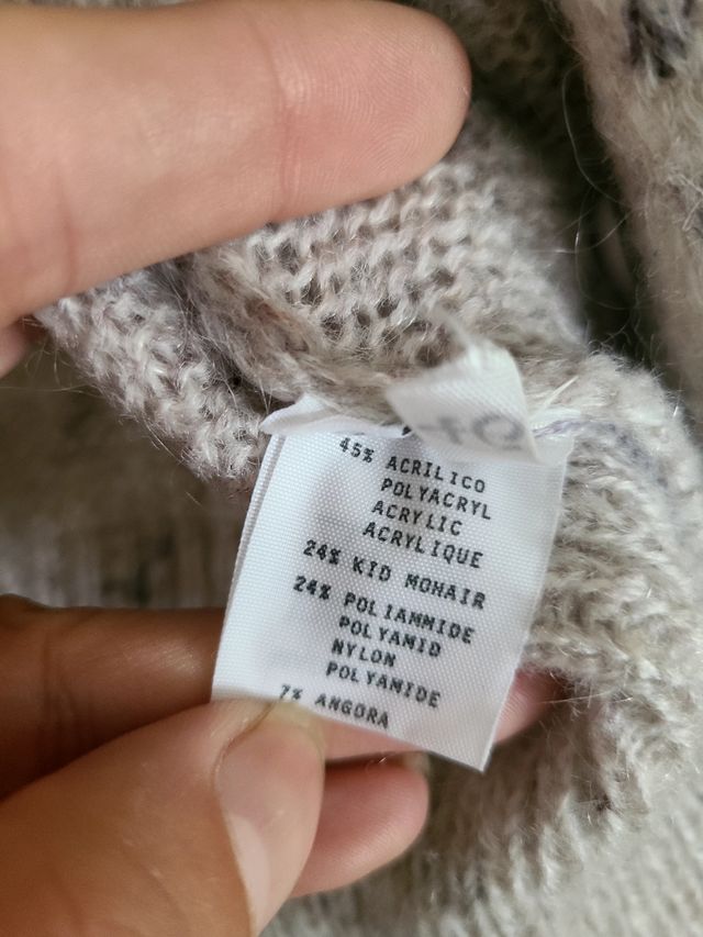 Cardigan mohair beige|lilla