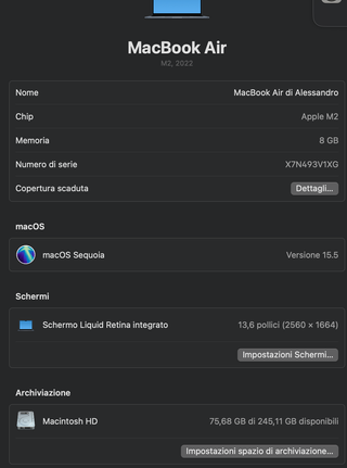 MacBook Air M2 13.6" - 8GB-256GB