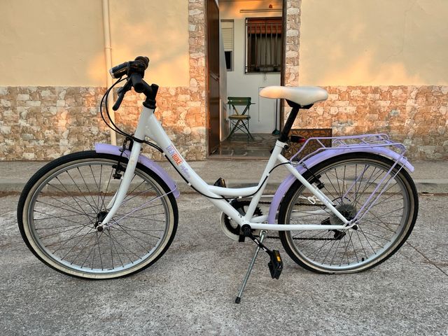 Bicicleta niña 20" blanca-lila