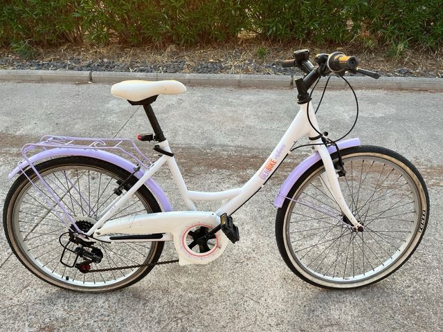Bicicleta niña 20" blanca-lila