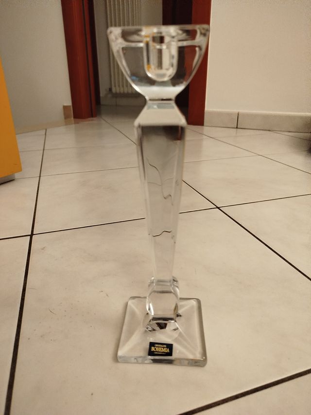 2 Portacandele Cristallo Bohemia