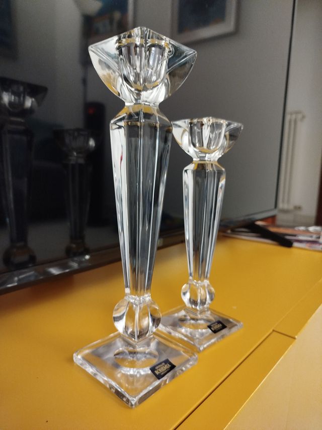 2 Portacandele Cristallo Bohemia