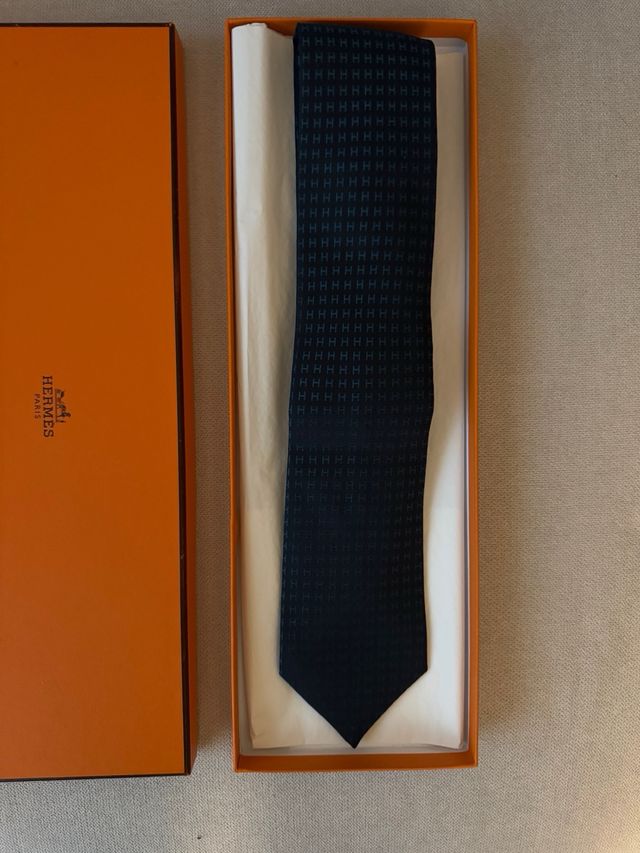 Corbata Hermes - Azul Marino