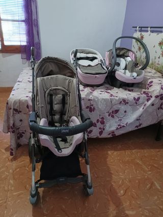 CHICCO trio living ,rosa-gris 
