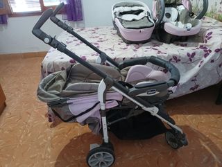 CHICCO trio living ,rosa-gris 
