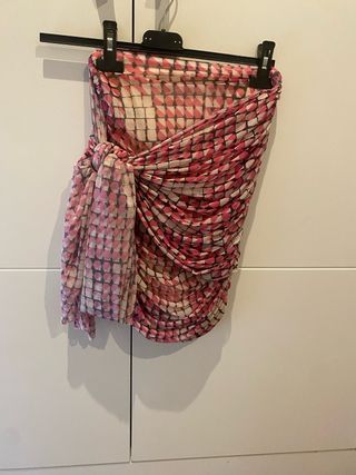 Mini falda rosa y blanca talla S