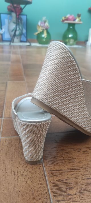 Sandali zeppa argento