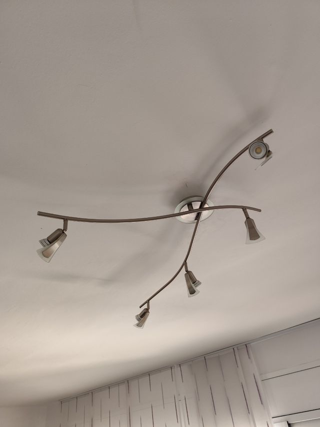 Lámpara techo 5 focos giratorios bajo consumo