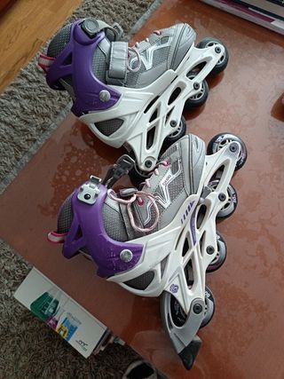 Patines Oxelo niña con protecciones, casco y bolsa