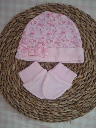 Gorro+Manoplas Bebé Recién Nacido