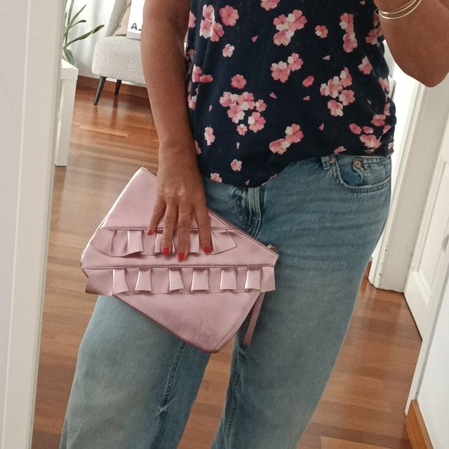Bolso rosa metalizado