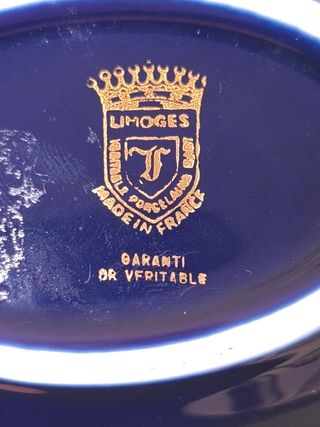 Scatola porta gioielli blu e oro