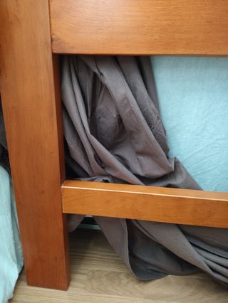 Cabecero cama madera blanco-marrón