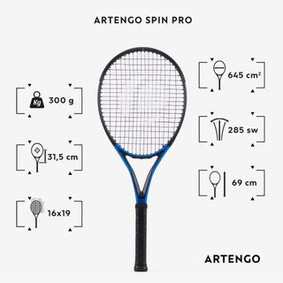 Raqueta de tenis adulto Artengo TR930 Spin Pro (300 gr)