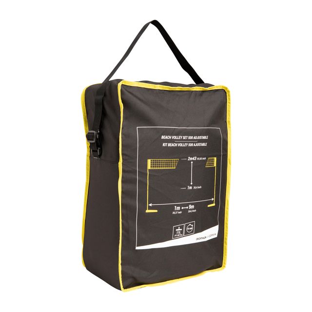 Set (Red y postes) de Vóley Playa BV500 ajustable amarillo
