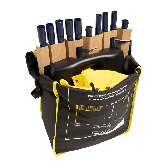 Set (Red y postes) de Vóley Playa BV500 ajustable amarillo