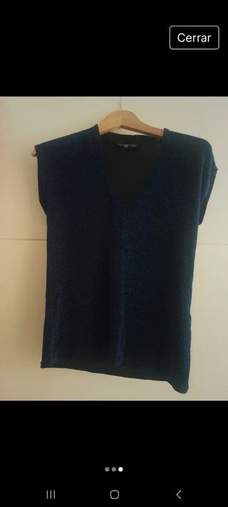 Top y chaqueta fiesta azul noche