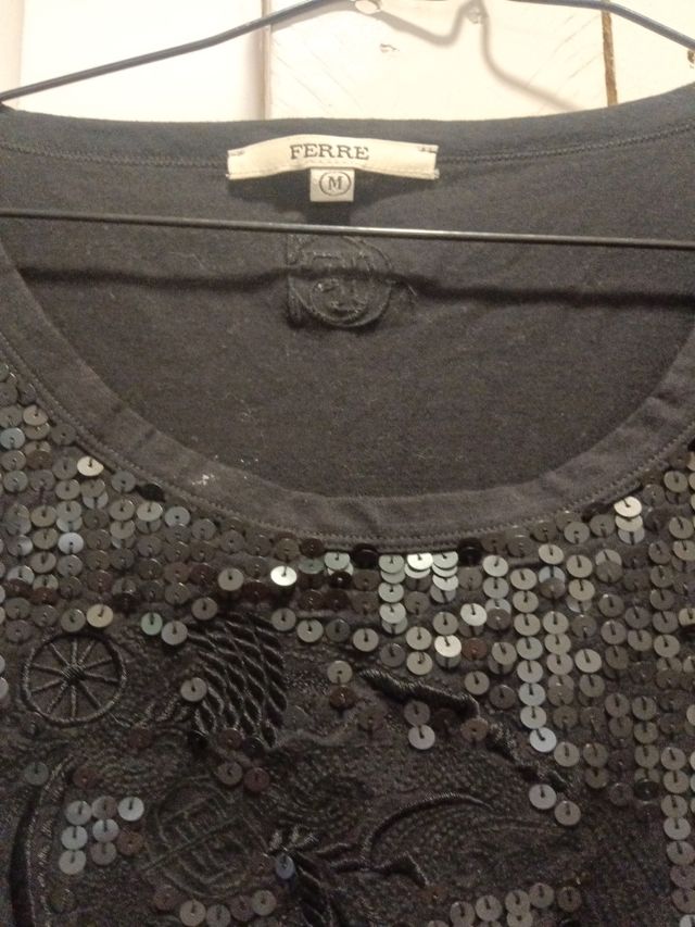 Top negro Gianfranco Ferré talla S