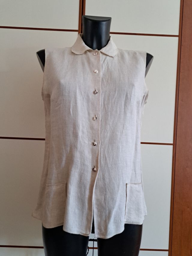 Camicetta lino beige 44