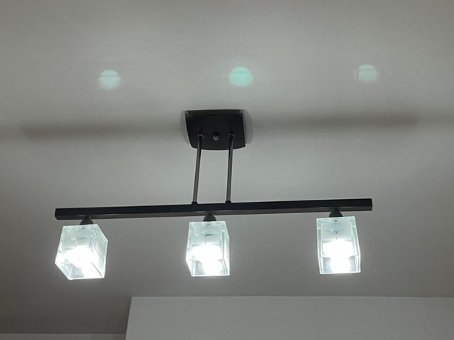 Lámparas techo 3 focos cristal