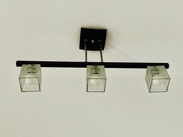 Lámparas techo 3 focos cristal