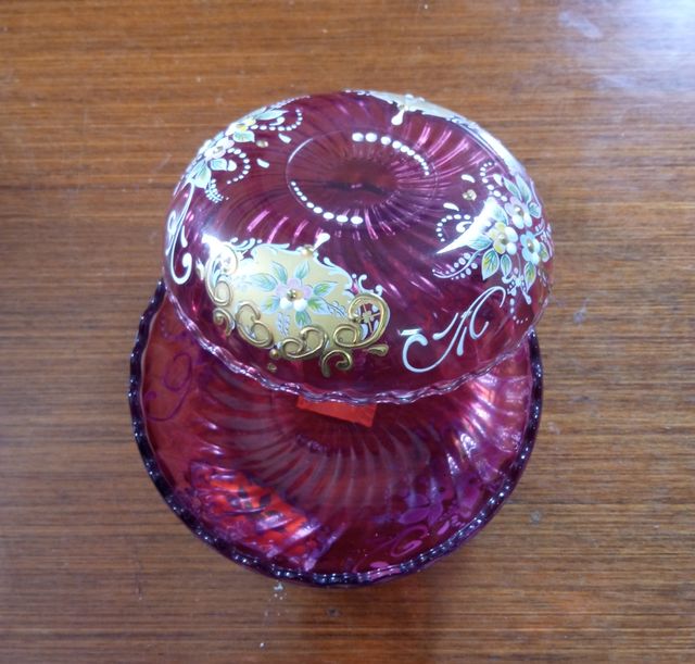 Joyero Murano: púrpura y dorado