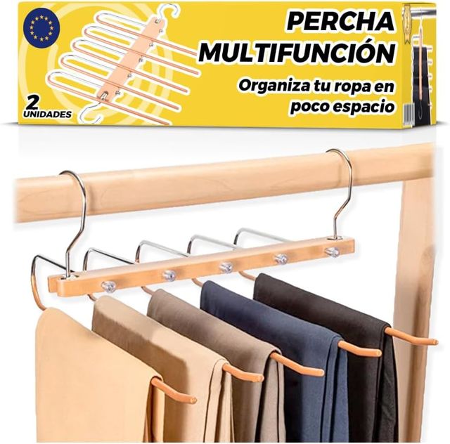 10 Perchas para Pantalones 5 en 1 (10 Unidades)