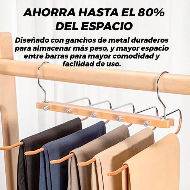 10 Perchas para Pantalones 5 en 1 (10 Unidades)