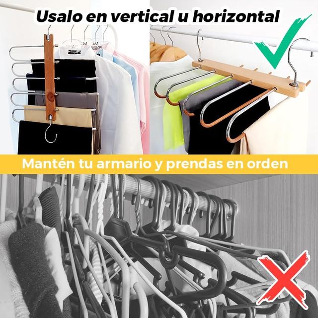10 Perchas para Pantalones 5 en 1 (10 Unidades)