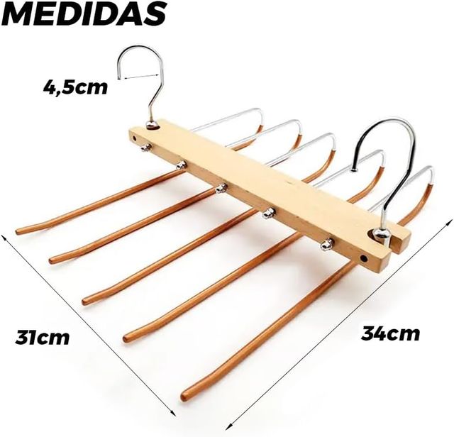 10 Perchas para Pantalones 5 en 1 (10 Unidades)