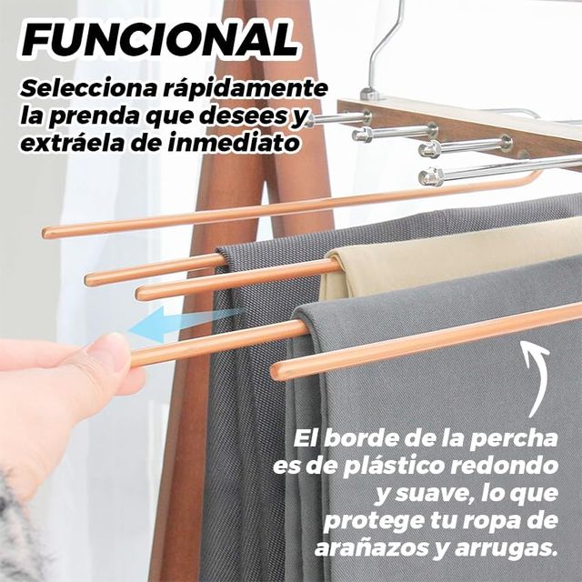 10 Perchas para Pantalones 5 en 1 (10 Unidades)