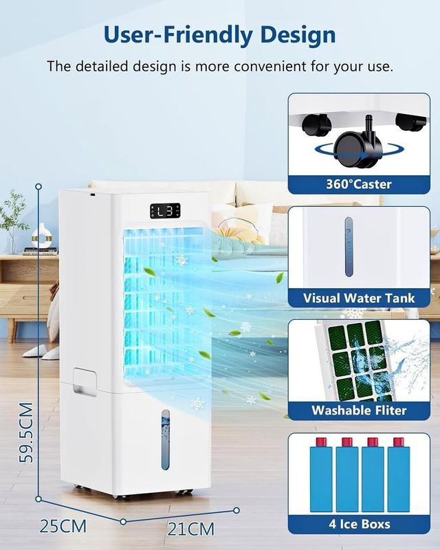 Aire Acondicionado Portatil 4 en 1, Enfriador de A