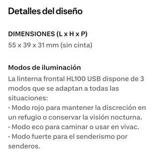 Linterna frontal Decathlon roja